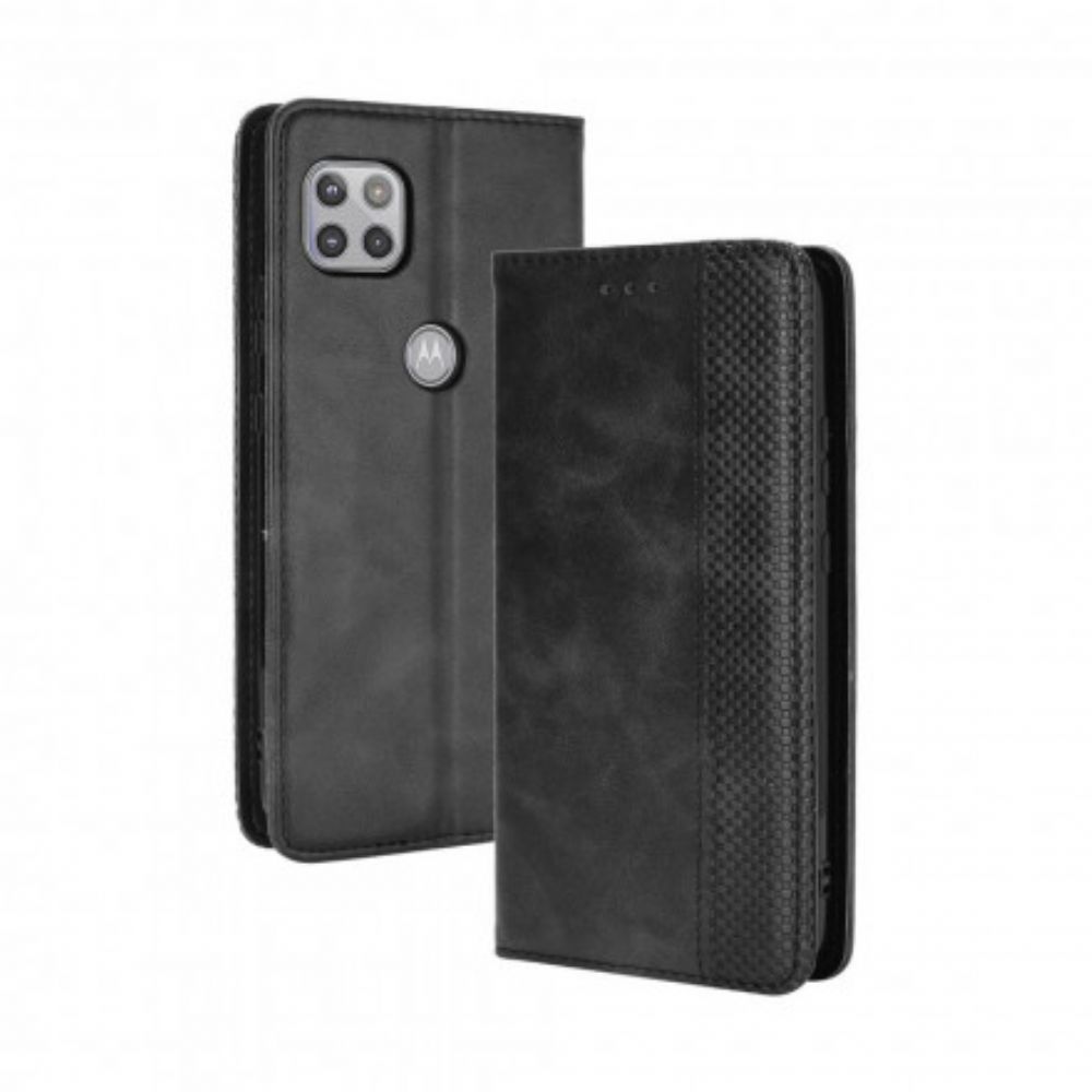 Bescherming Hoesje voor Moto G 5G Folio-hoesje Vintage Gestileerd Leereffect