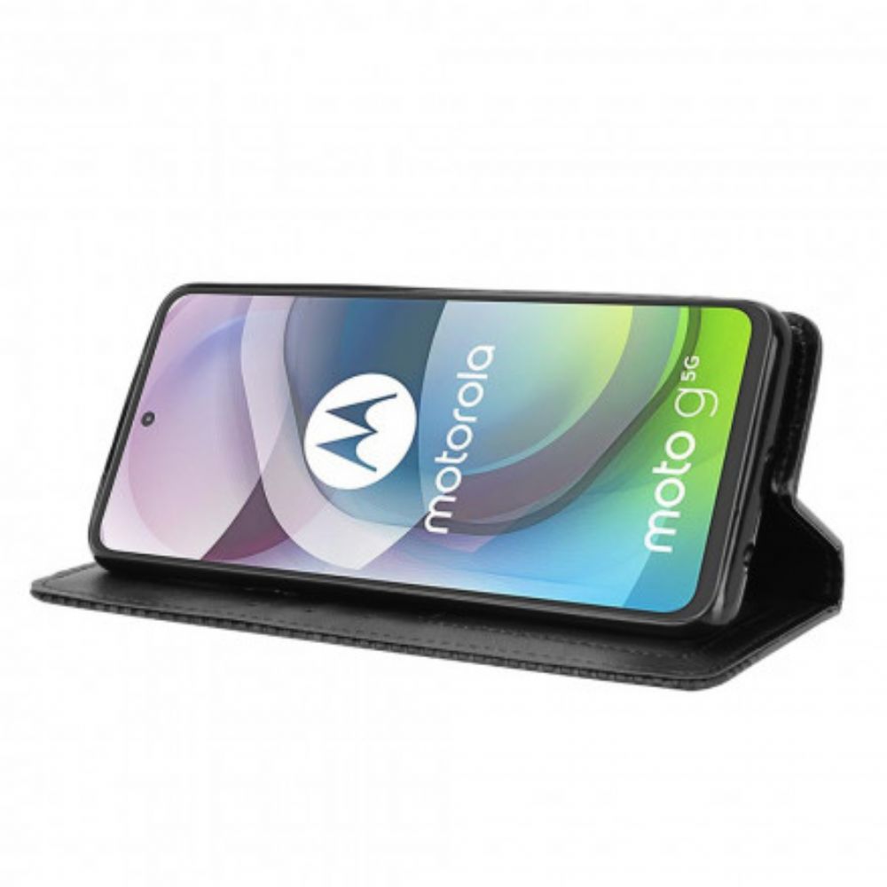 Bescherming Hoesje voor Moto G 5G Folio-hoesje Vintage Gestileerd Leereffect