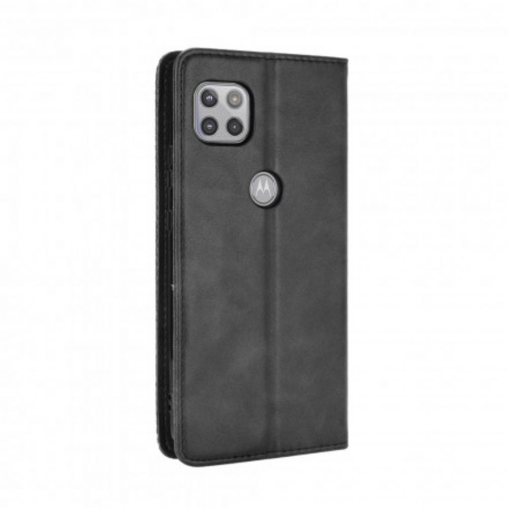 Bescherming Hoesje voor Moto G 5G Folio-hoesje Vintage Gestileerd Leereffect