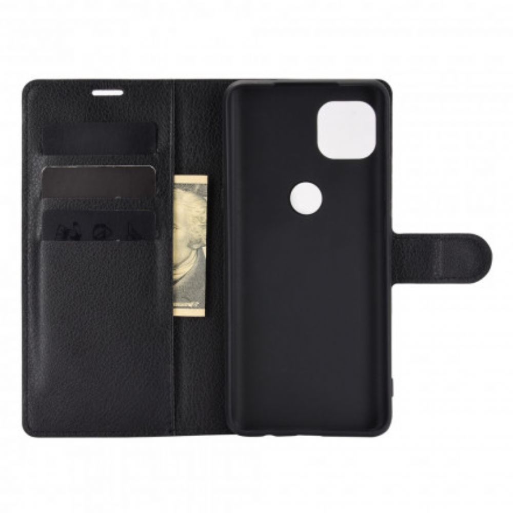 Leren Hoesje voor Moto G 5G Klassiek Lychee-effect