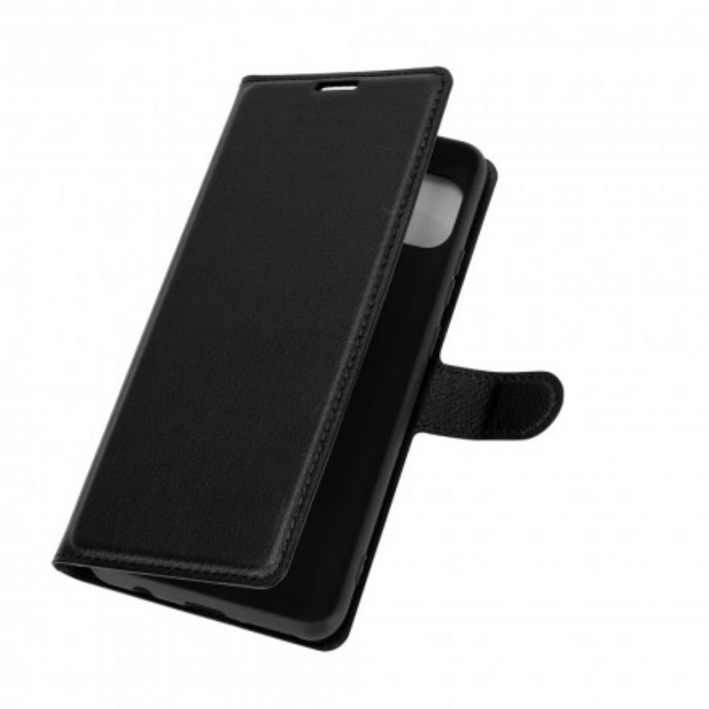 Leren Hoesje voor Moto G 5G Klassiek Lychee-effect