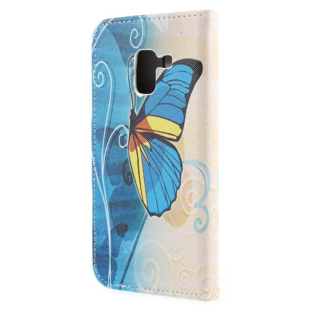 Folio-hoesje voor Samsung Galaxy A8 2018 Vlinders