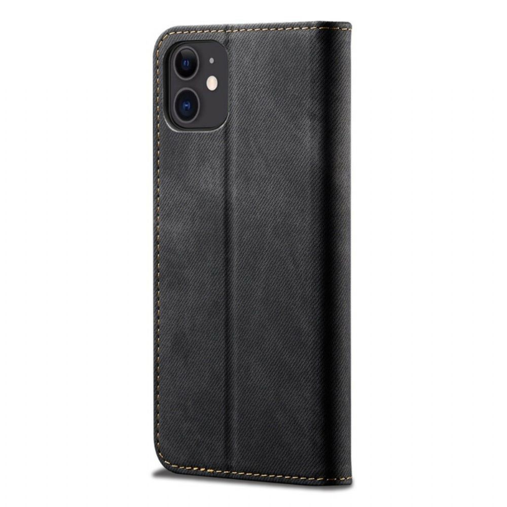 Bescherming Hoesje voor iPhone 13 Mini Folio-hoesje Imitatieleer Jeanstextuur