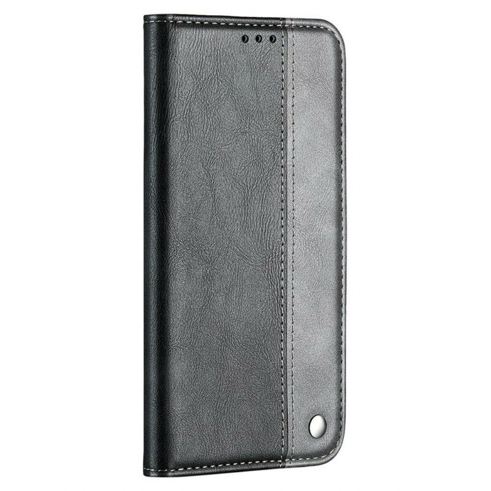 Bescherming Hoesje voor iPhone 13 Mini Folio-hoesje Tweekleurig Leereffect