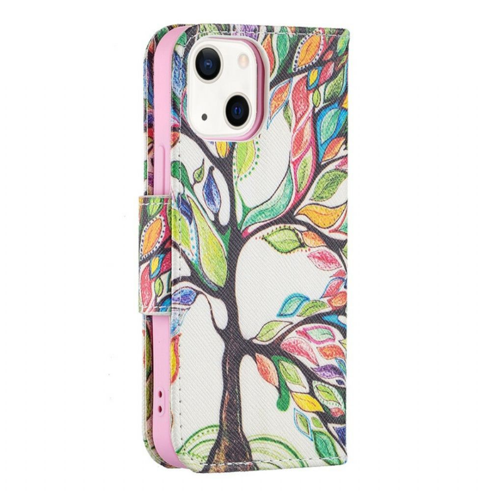 Folio-hoesje voor iPhone 13 Mini Gekleurde Boom