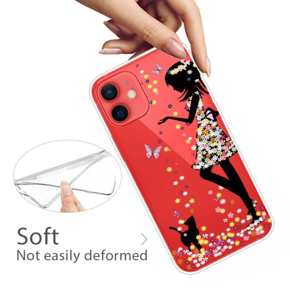 Hoesje voor iPhone 13 Mini Bloemenmeisje