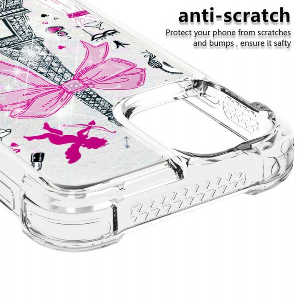 Hoesje voor iPhone 13 Mini Eiffeltoren Glitter