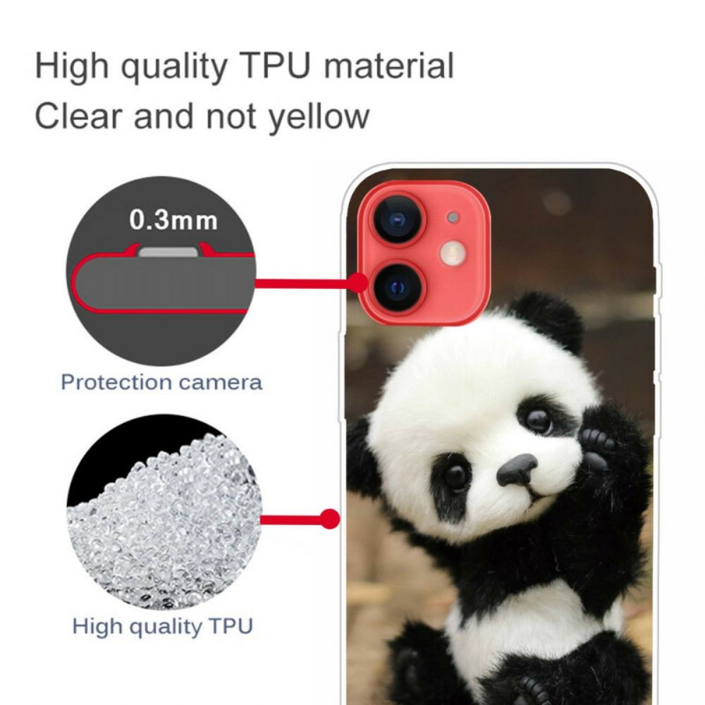 Hoesje voor iPhone 13 Mini Flexibele Panda