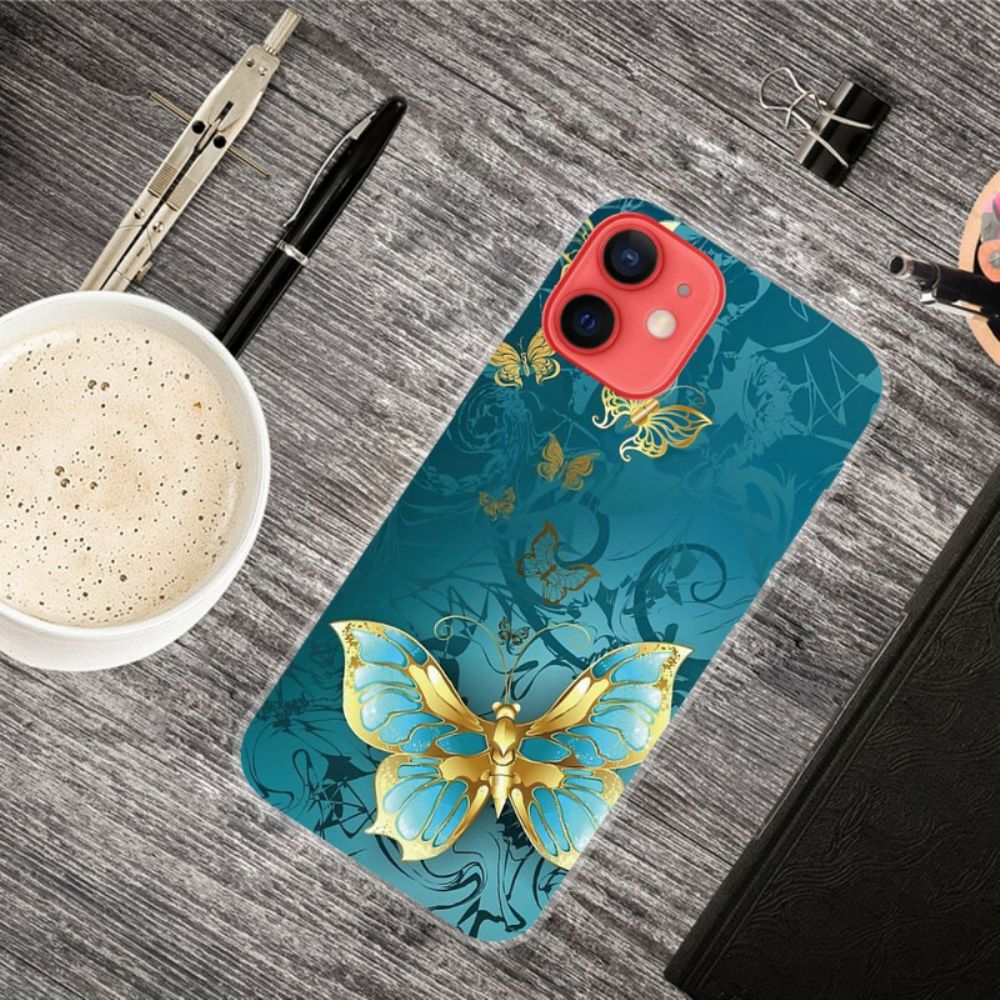 Hoesje voor iPhone 13 Mini Flexibele Vlinders
