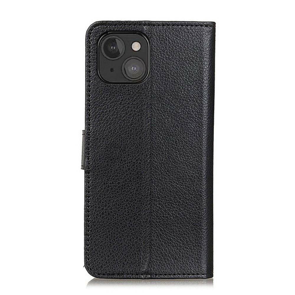 Leren Hoesje voor iPhone 13 Mini Traditioneel Litchi-kunstleer