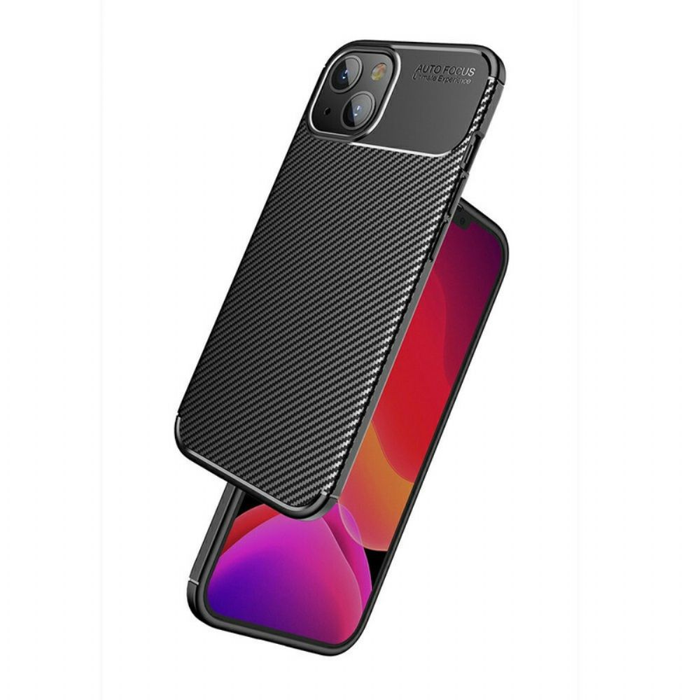 Telefoonhoesje voor iPhone 13 Mini Flexibele Koolstofvezeltextuur