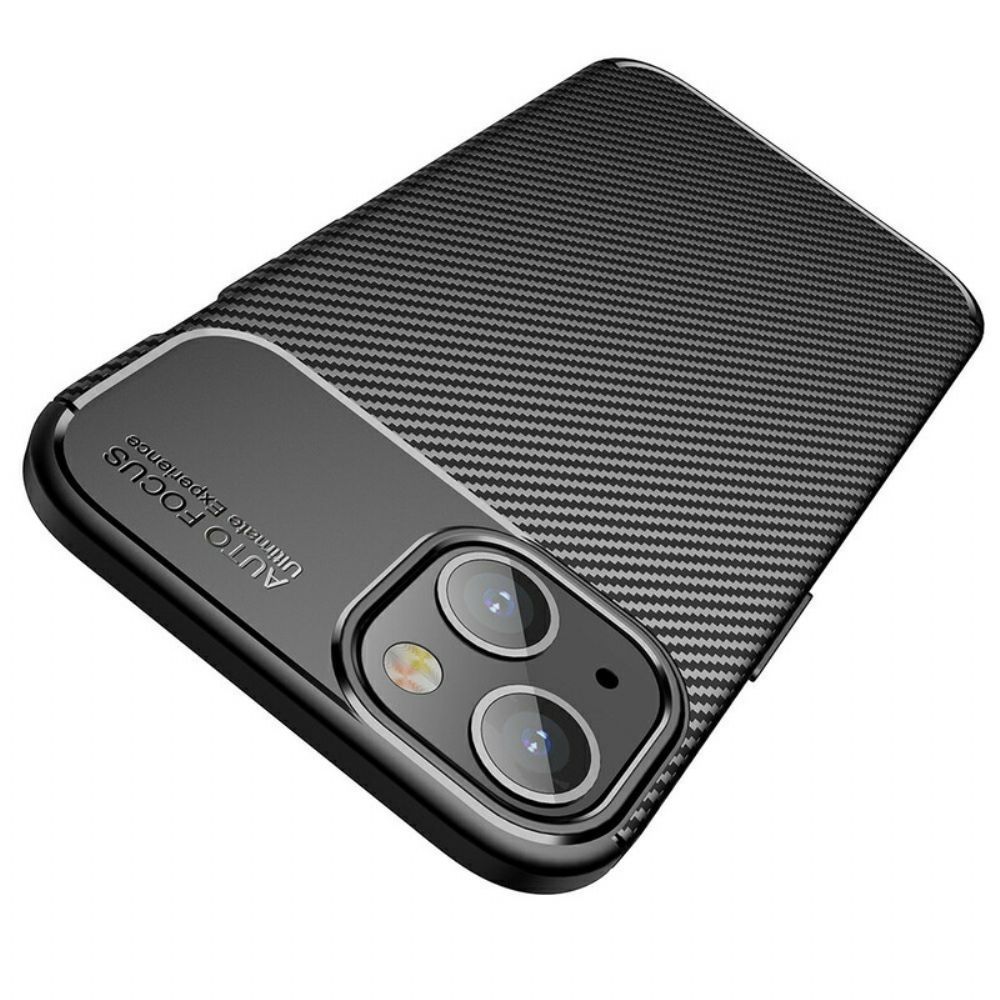 Telefoonhoesje voor iPhone 13 Mini Flexibele Koolstofvezeltextuur