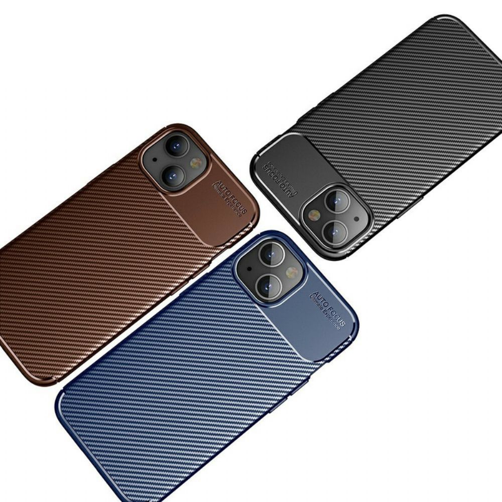 Telefoonhoesje voor iPhone 13 Mini Flexibele Koolstofvezeltextuur