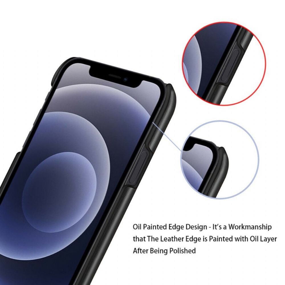 Telefoonhoesje voor iPhone 13 Mini Ksq Tweekleurig Leereffect