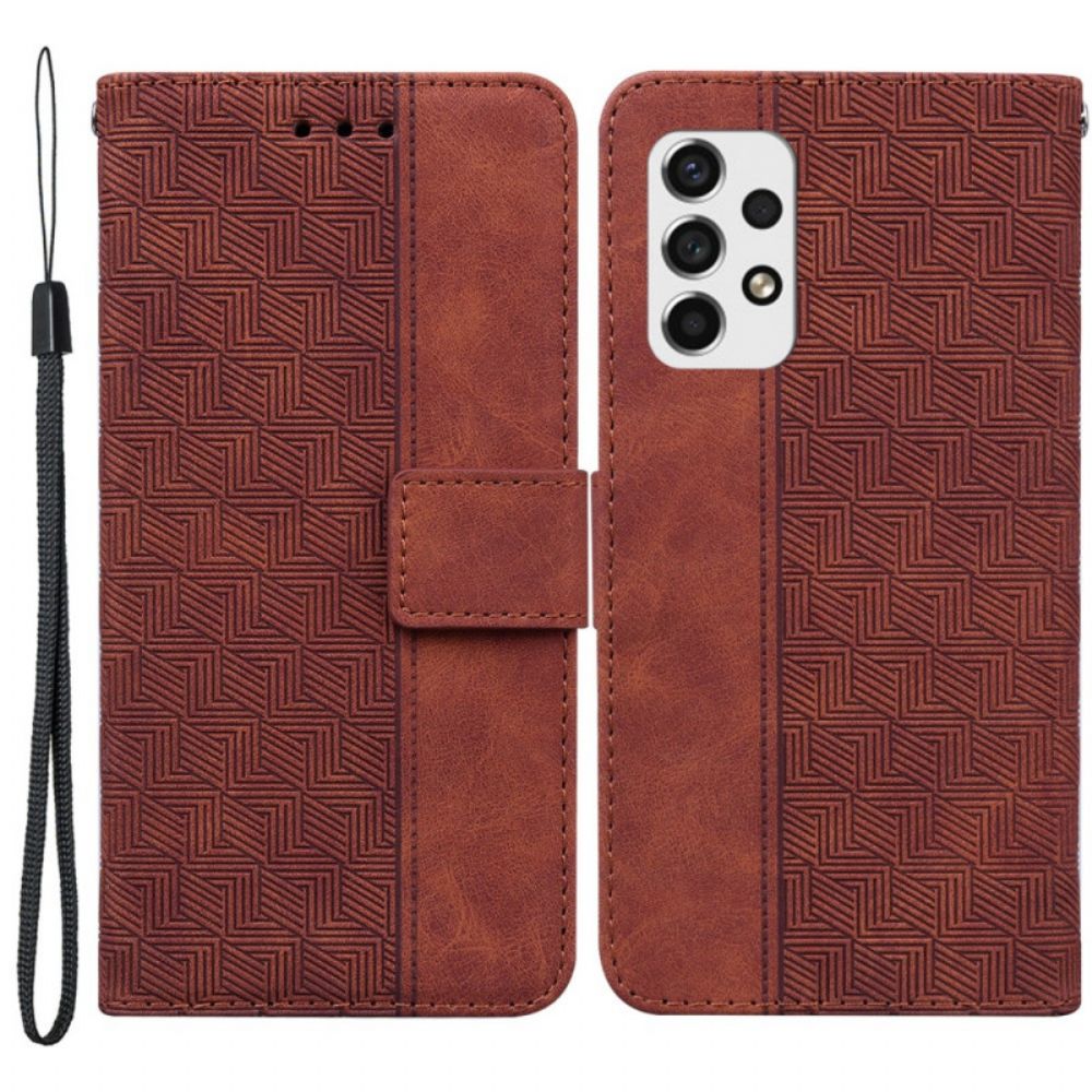 Folio-hoesje voor Samsung Galaxy A33 5G Bedrukt Met Lanyard
