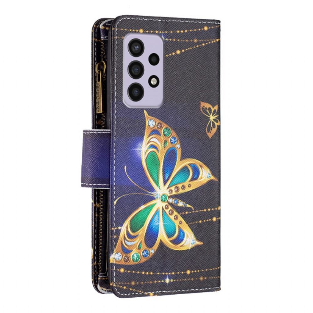 Folio-hoesje voor Samsung Galaxy A33 5G Koninklijke Vlinderzak Met Rits