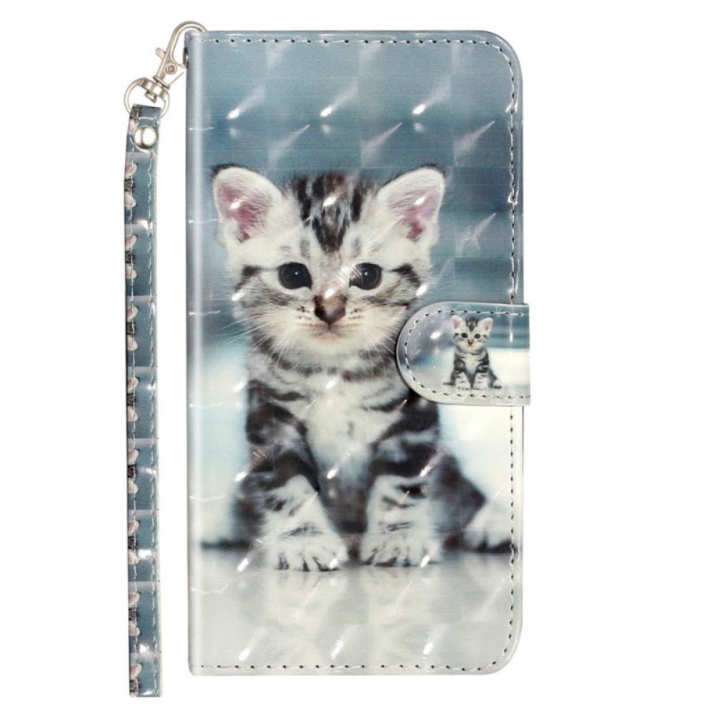Folio-hoesje voor Samsung Galaxy A33 5G Met Ketting Thong Kitten