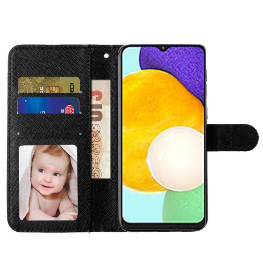 Folio-hoesje voor Samsung Galaxy A33 5G Met Ketting Thong Kitten