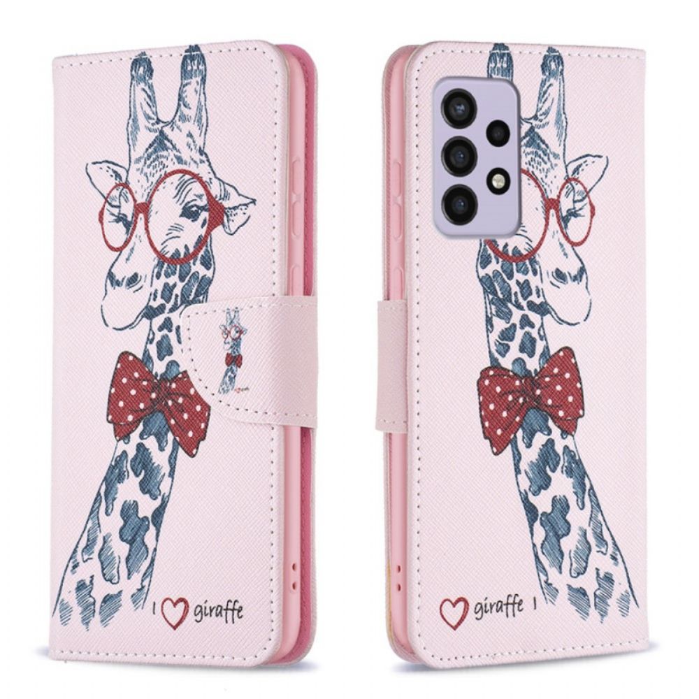 Folio-hoesje voor Samsung Galaxy A33 5G Slimme Giraf