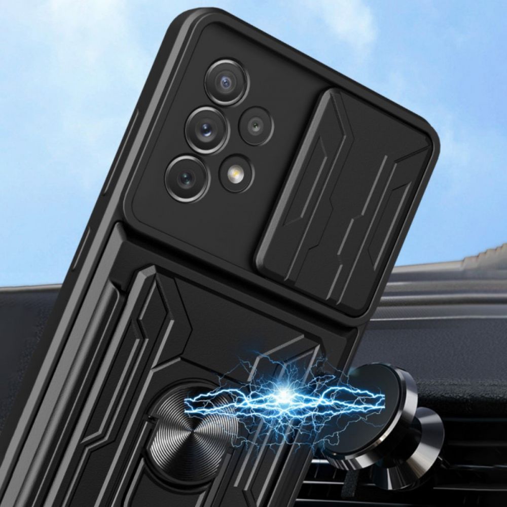 Hoesje voor Samsung Galaxy A33 5G Designer Kaarthouder En Lensdop
