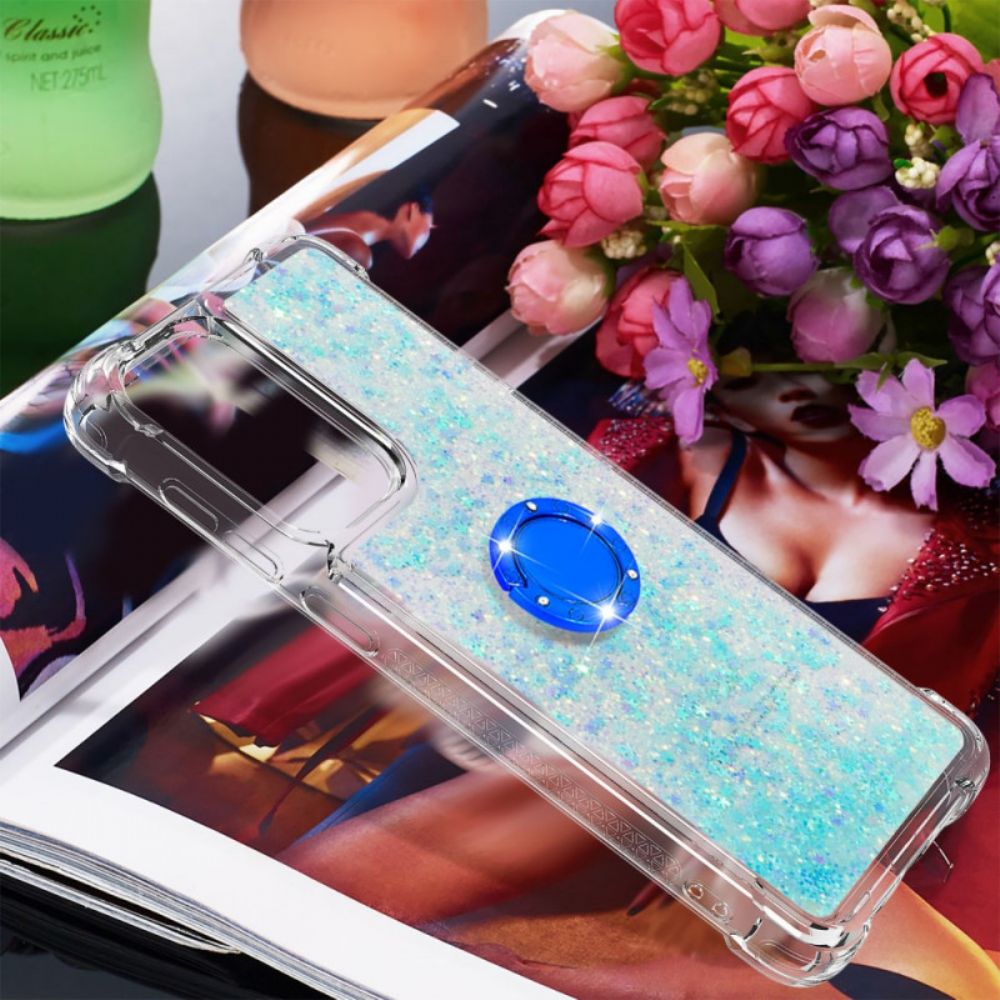 Hoesje voor Samsung Galaxy A33 5G Pailletten Met Ring-ondersteuning