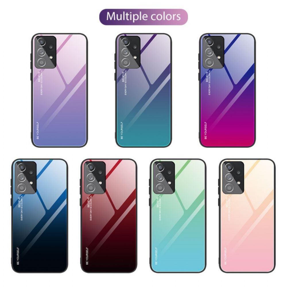 Hoesje voor Samsung Galaxy A33 5G Wees Jezelf Van Gehard Glas