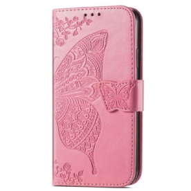 Leren Hoesje voor Samsung Galaxy A33 5G Halve Vlinders