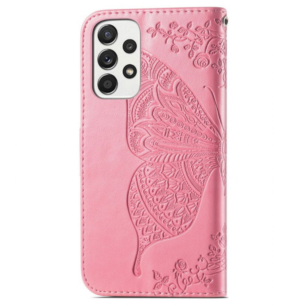 Leren Hoesje voor Samsung Galaxy A33 5G Halve Vlinders