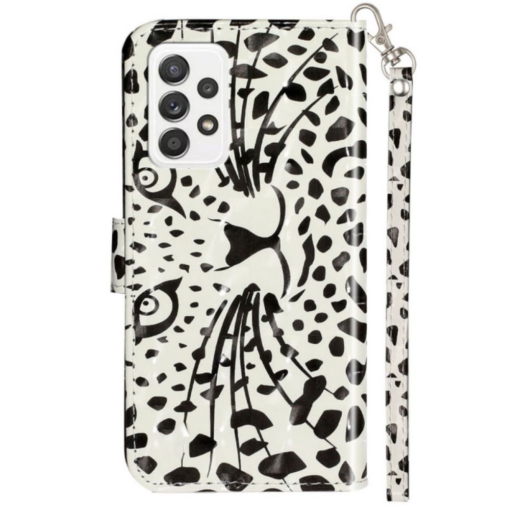 Leren Hoesje voor Samsung Galaxy A33 5G Met Ketting Tijger Vastgebonden