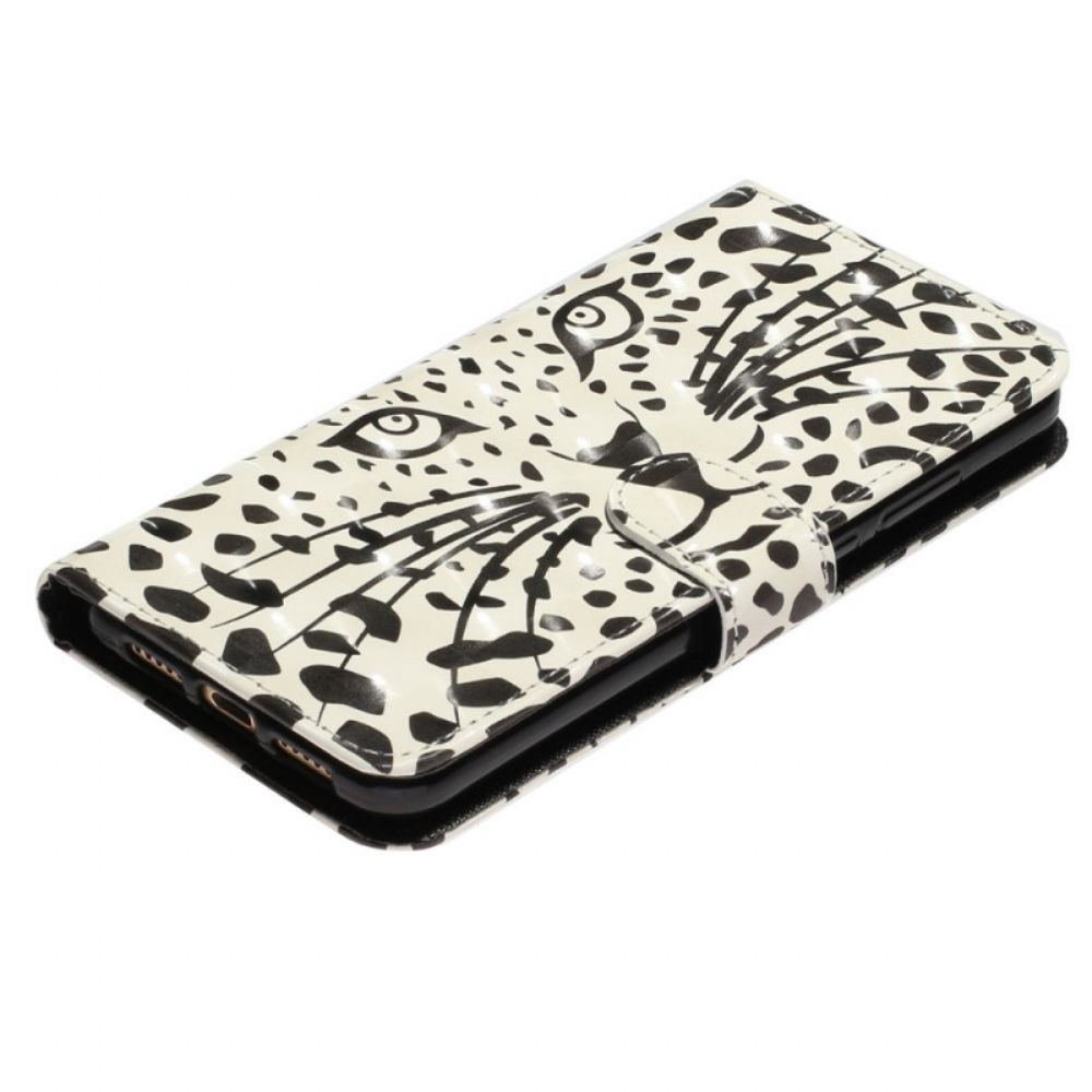 Leren Hoesje voor Samsung Galaxy A33 5G Met Ketting Tijger Vastgebonden