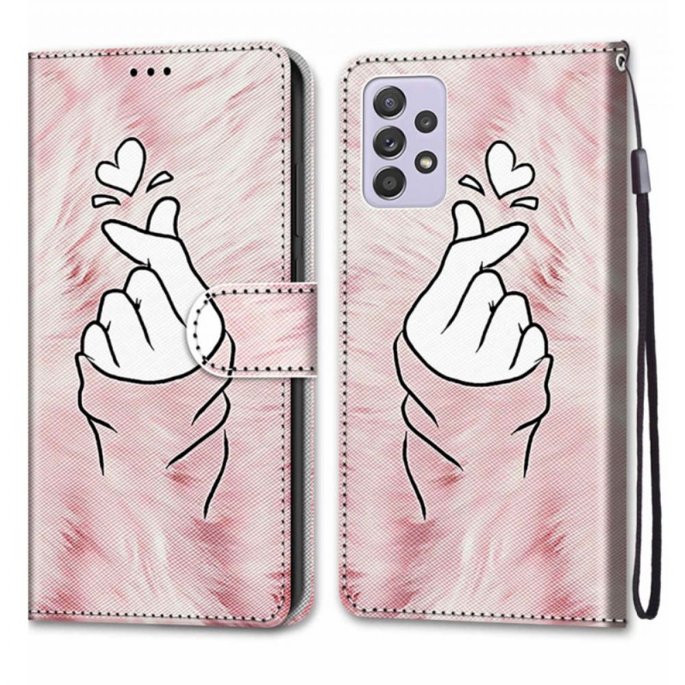 Leren Hoesje voor Samsung Galaxy A33 5G Vinger Hart