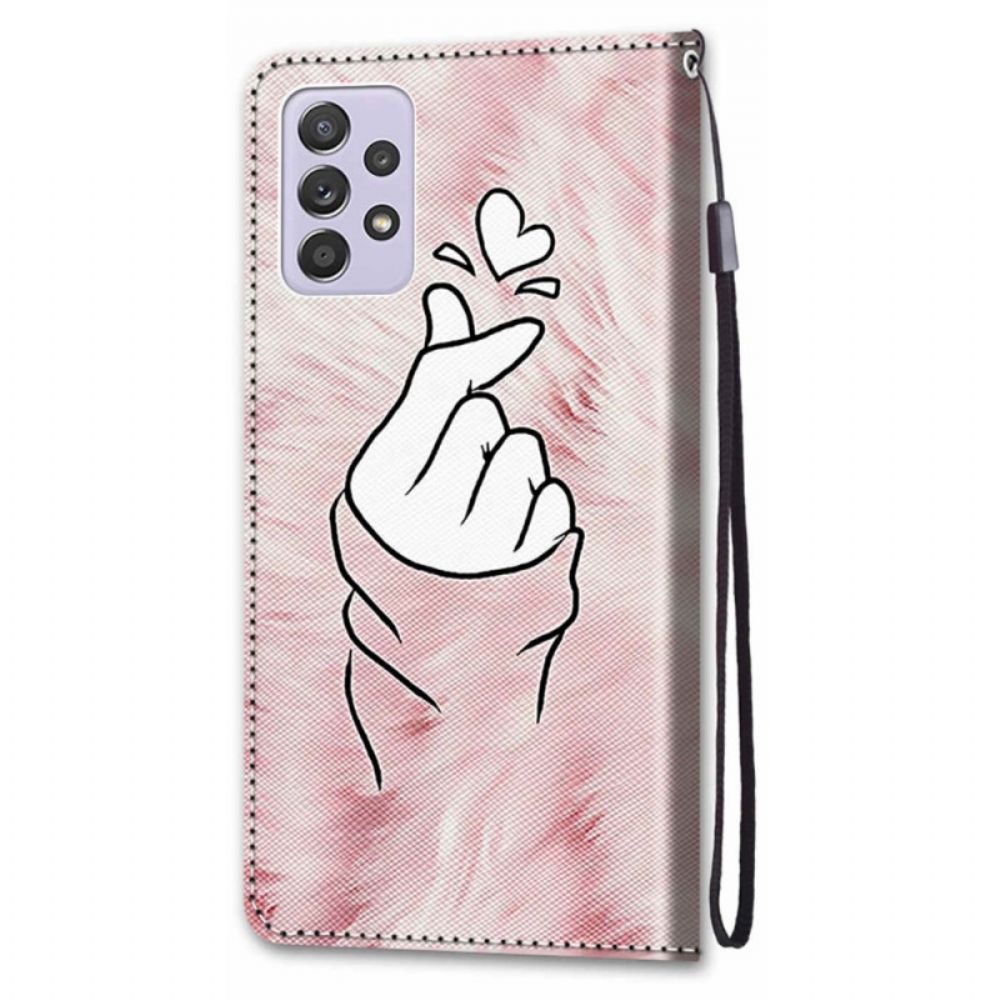 Leren Hoesje voor Samsung Galaxy A33 5G Vinger Hart