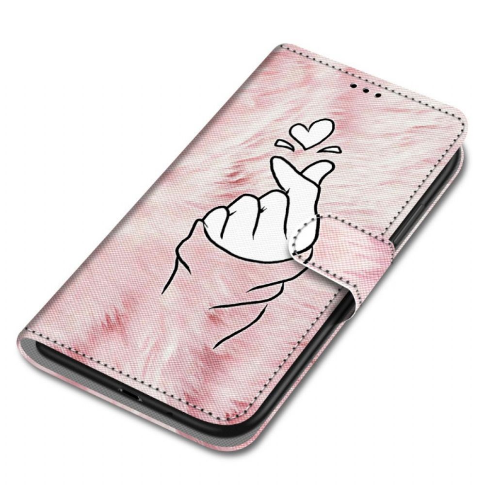 Leren Hoesje voor Samsung Galaxy A33 5G Vinger Hart