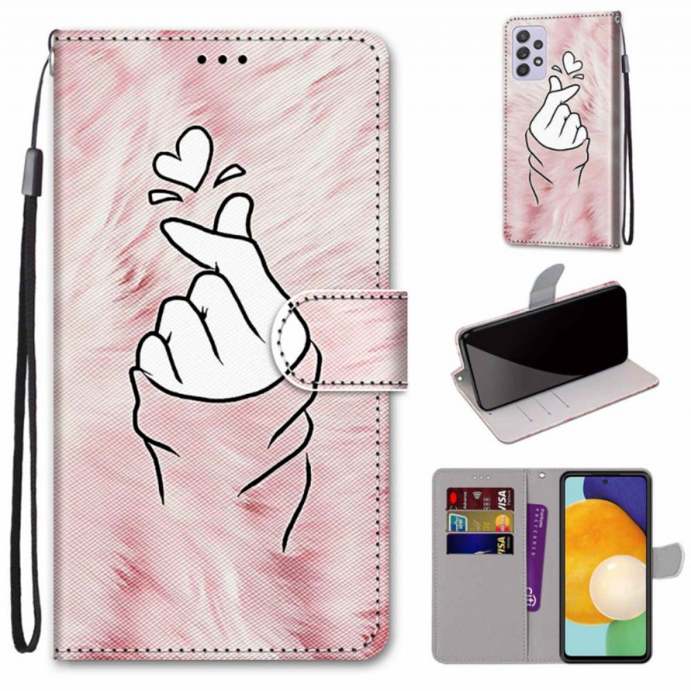 Leren Hoesje voor Samsung Galaxy A33 5G Vinger Hart