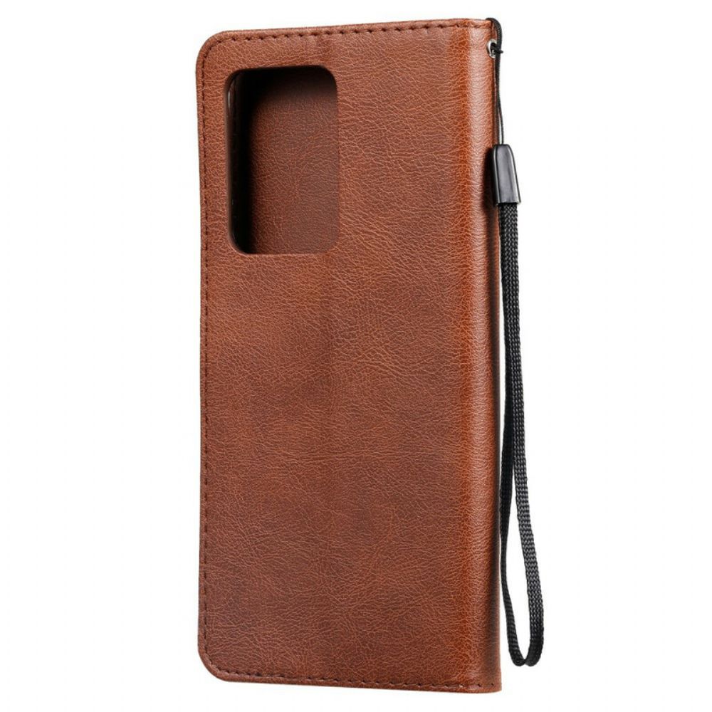Folio-hoesje voor Samsung Galaxy S20 Ultra Met Ketting Kunstlederen Band