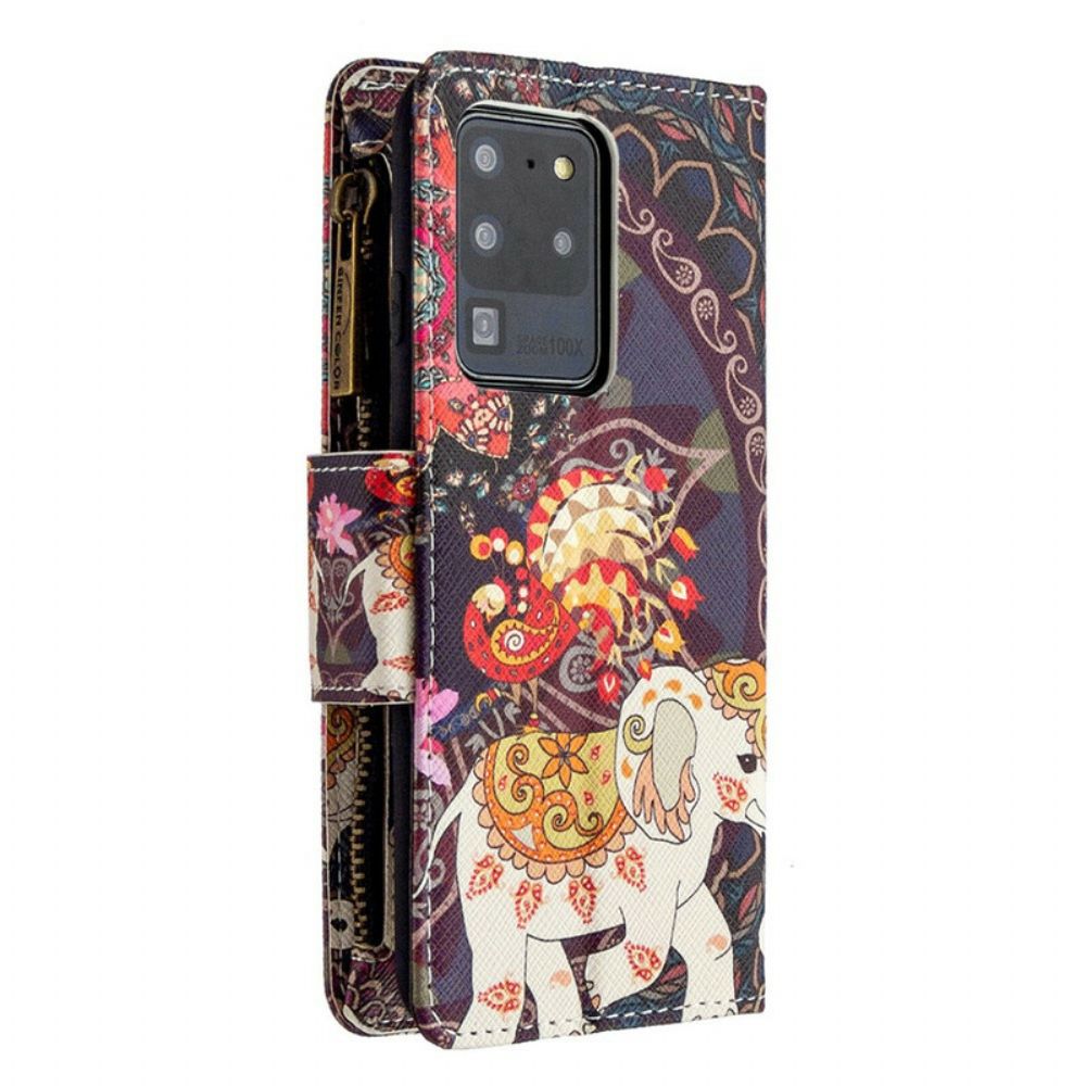 Folio-hoesje voor Samsung Galaxy S20 Ultra Olifantenzak Met Rits