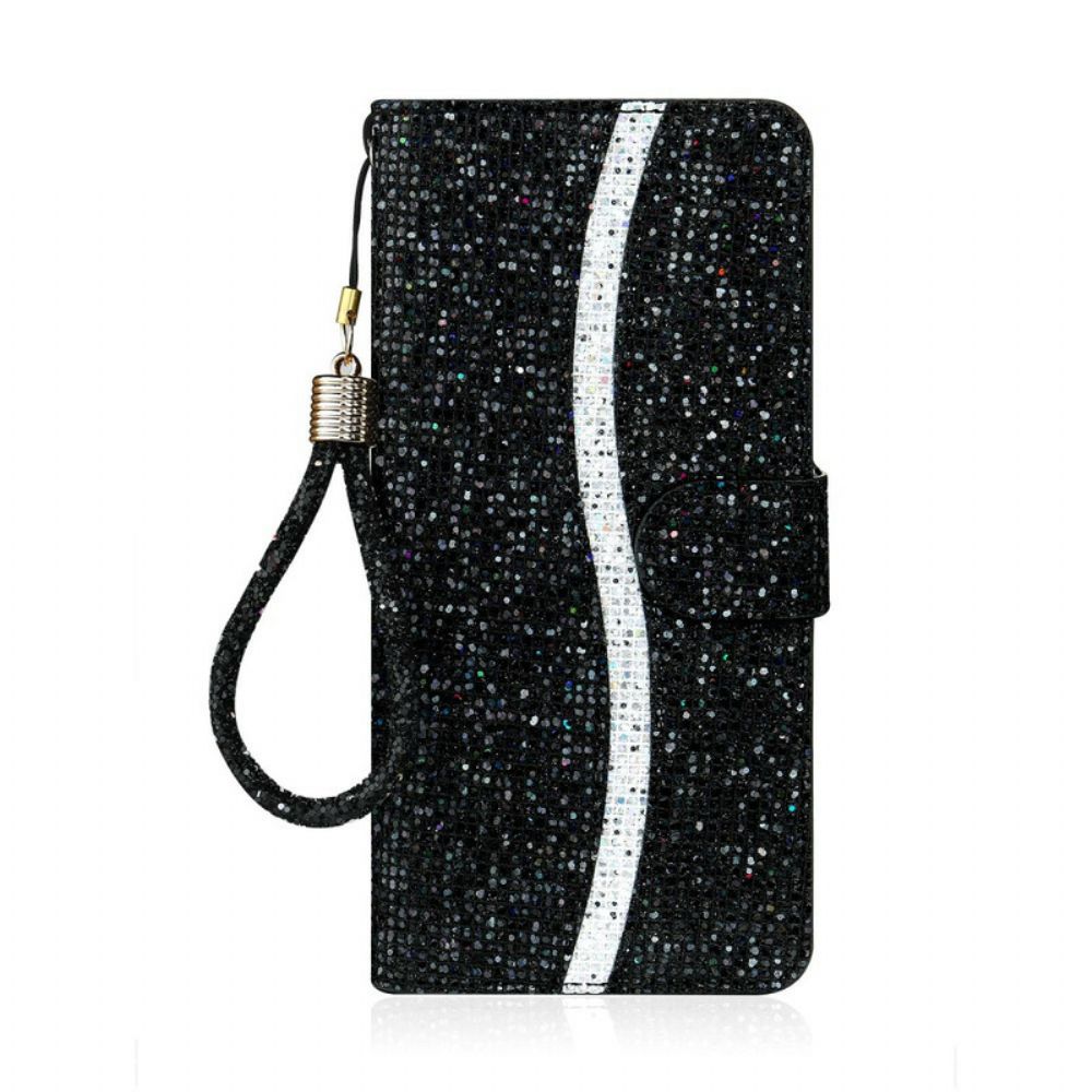 Folio-hoesje voor Samsung Galaxy S20 Ultra Pailletten S-ontwerp