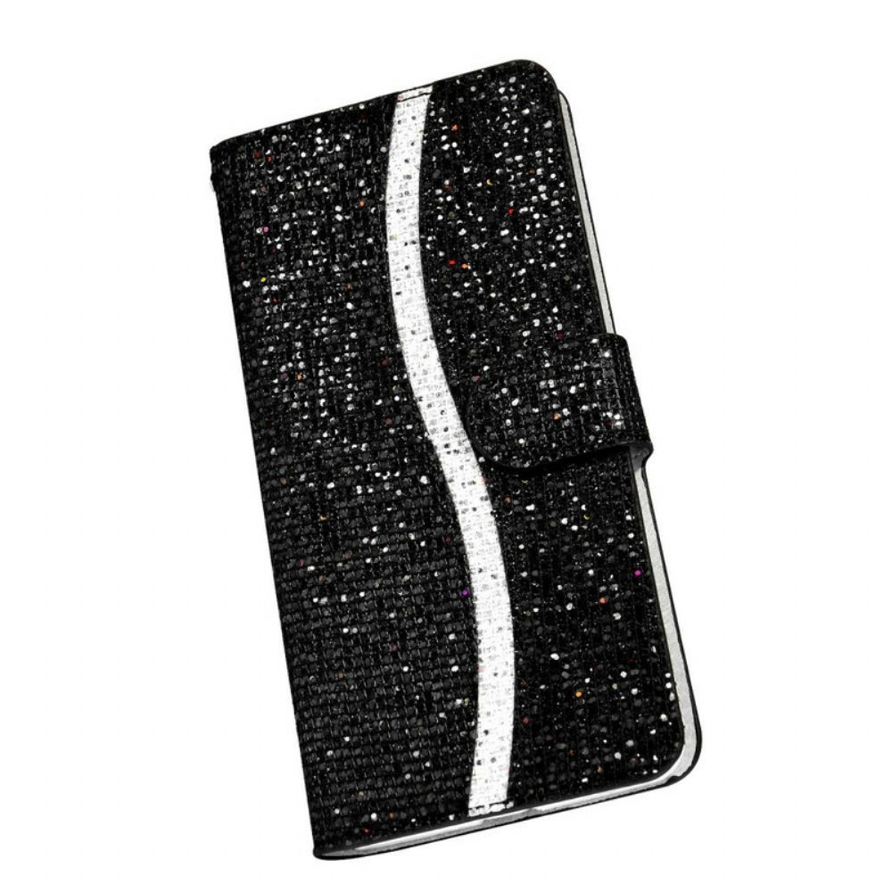 Folio-hoesje voor Samsung Galaxy S20 Ultra Pailletten S-ontwerp