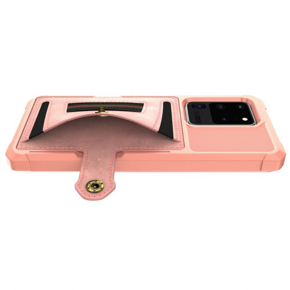 Hoesje voor Samsung Galaxy S20 Ultra Kaarthouder En Elastische Band