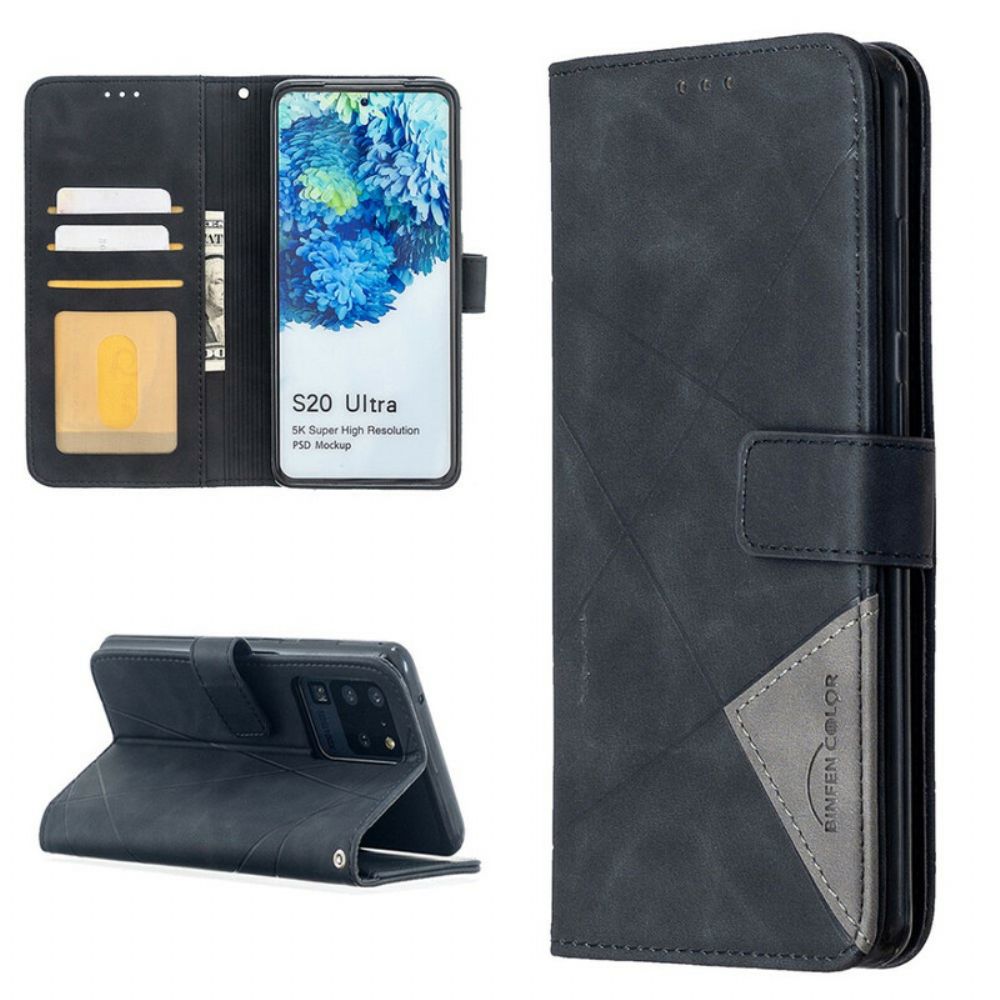 Leren Hoesje voor Samsung Galaxy S20 Ultra Binfen Kleurendriehoeken