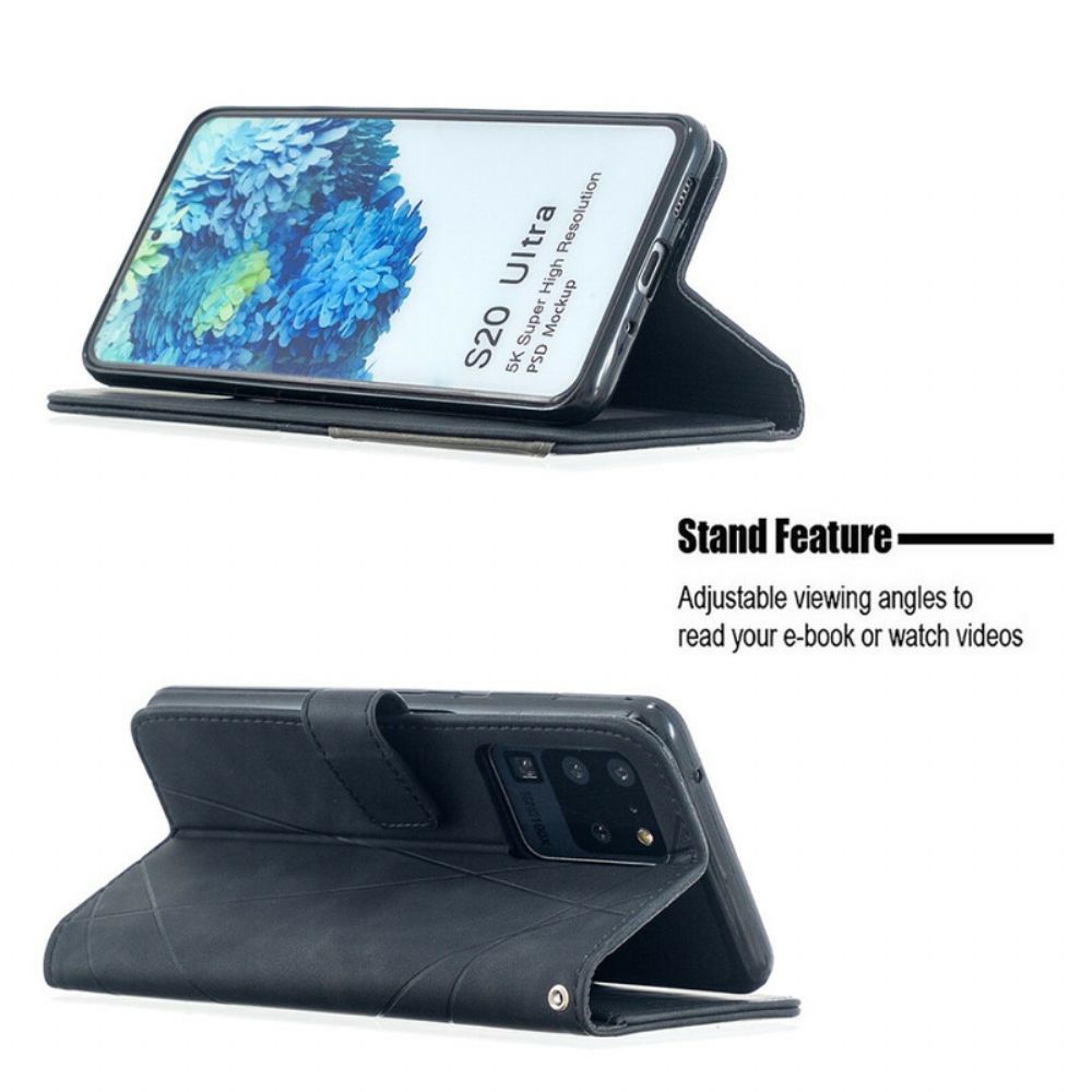 Leren Hoesje voor Samsung Galaxy S20 Ultra Binfen Kleurendriehoeken