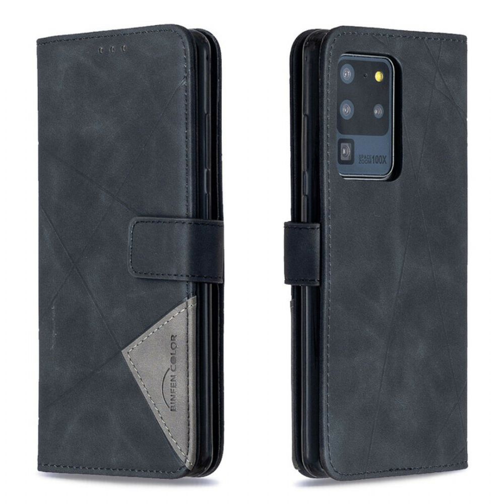 Leren Hoesje voor Samsung Galaxy S20 Ultra Binfen Kleurendriehoeken