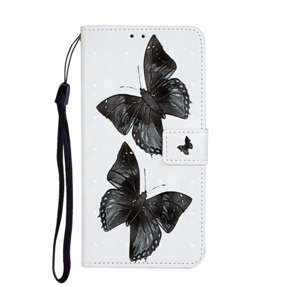 Leren Hoesje voor Samsung Galaxy S20 Ultra Met Ketting Verstelbare Riem Vlinders