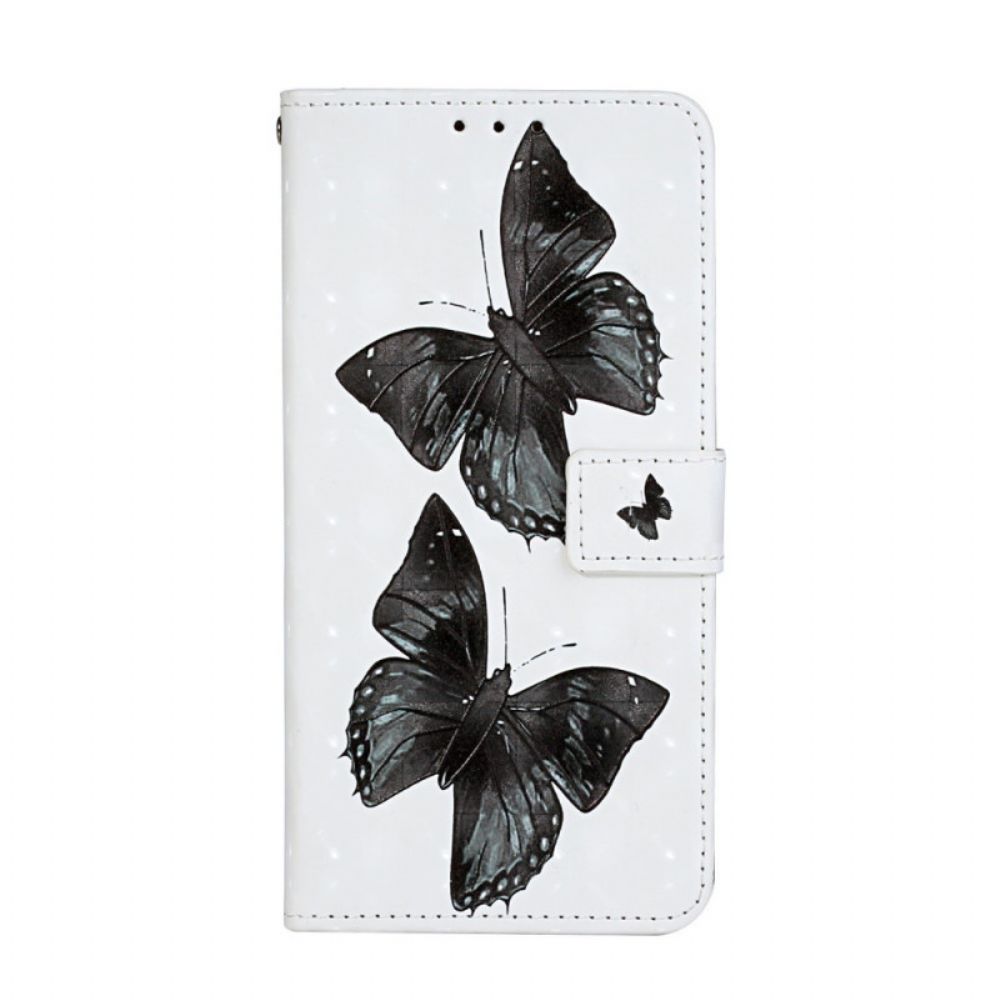 Leren Hoesje voor Samsung Galaxy S20 Ultra Met Ketting Verstelbare Riem Vlinders