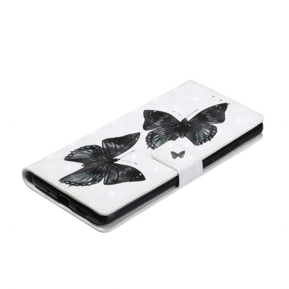 Leren Hoesje voor Samsung Galaxy S20 Ultra Met Ketting Verstelbare Riem Vlinders