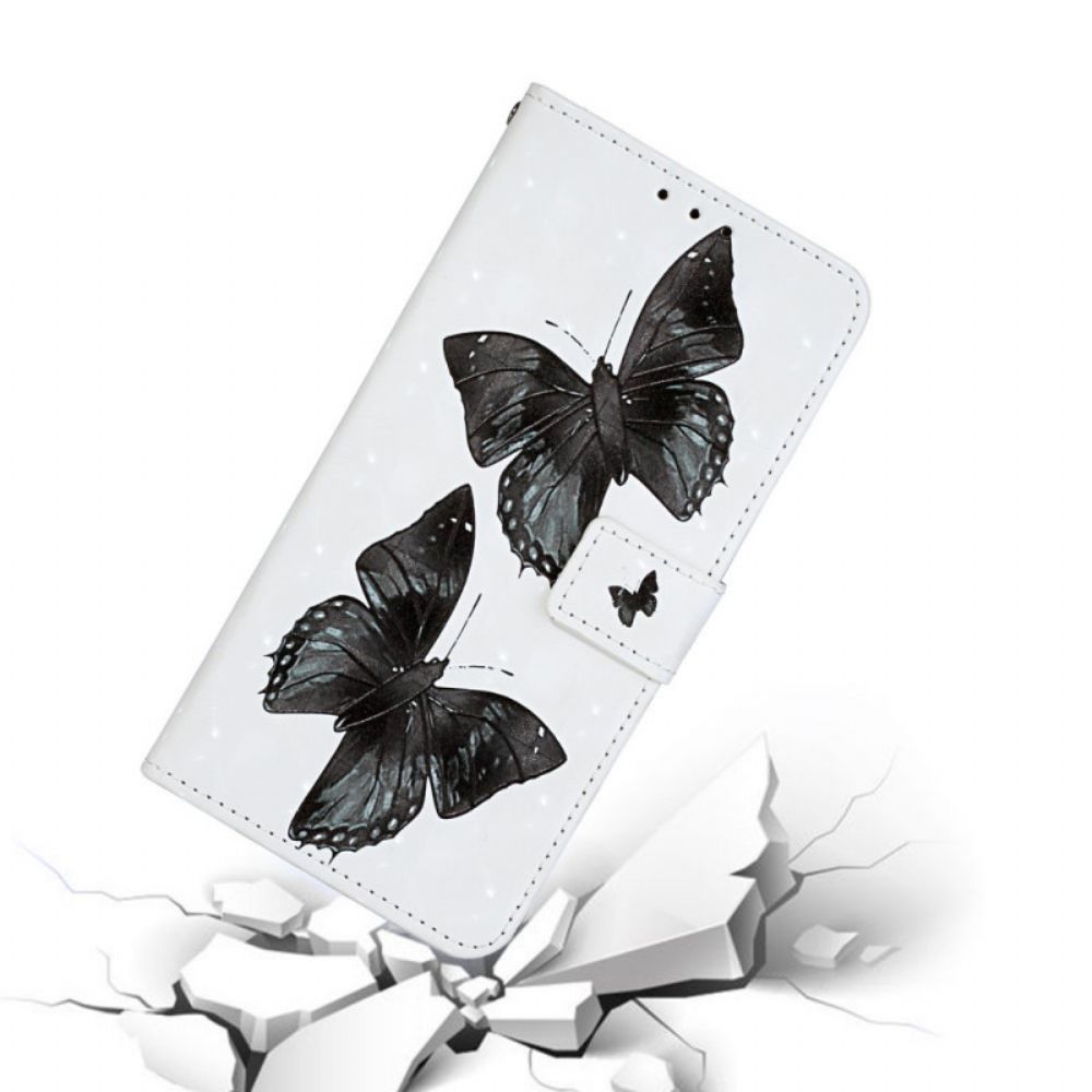 Leren Hoesje voor Samsung Galaxy S20 Ultra Met Ketting Verstelbare Riem Vlinders