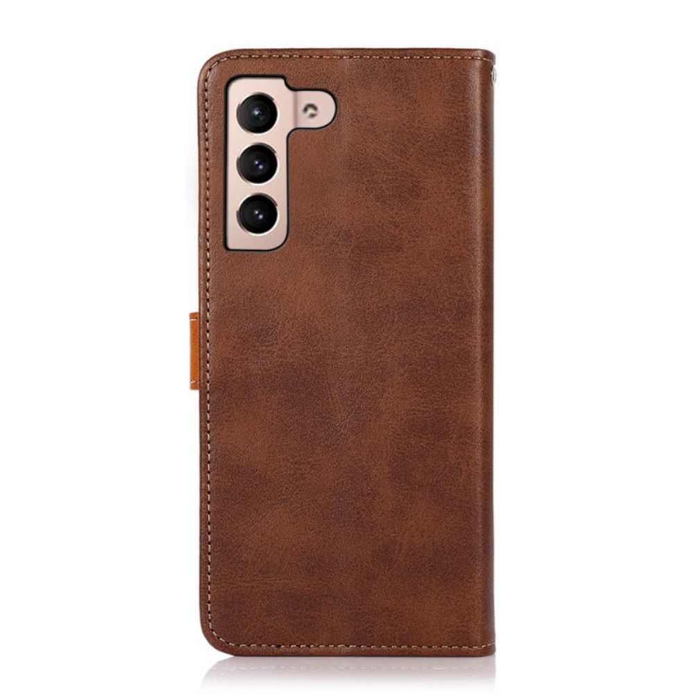 Folio-hoesje voor Samsung Galaxy S22 5G Kunstleer Met Khazneh-band