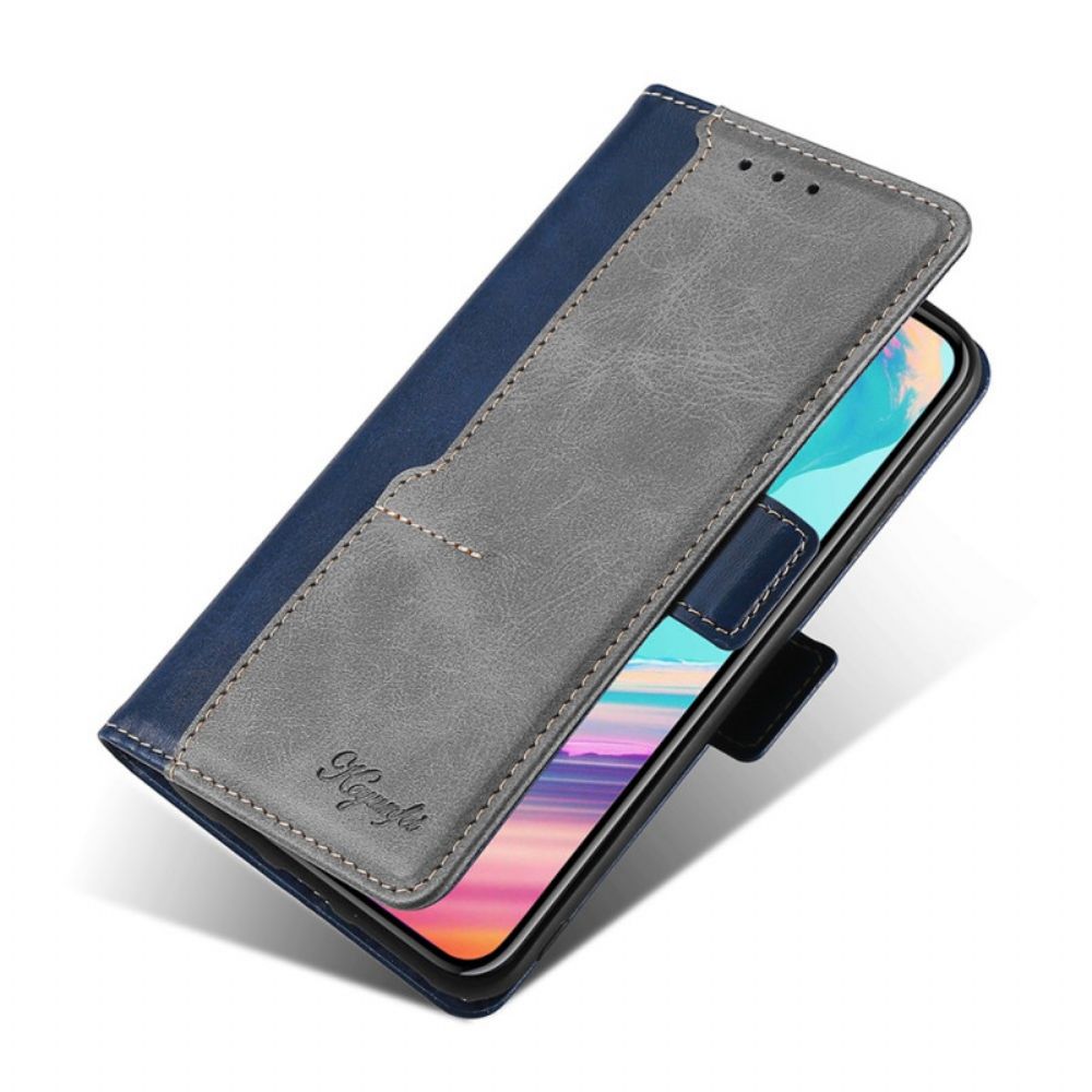Folio-hoesje voor Samsung Galaxy S22 5G Tweekleurig Kunstleer