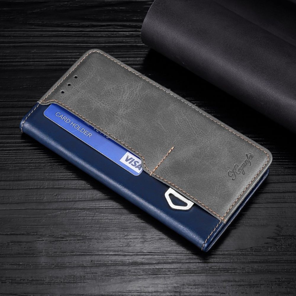 Folio-hoesje voor Samsung Galaxy S22 5G Tweekleurig Kunstleer