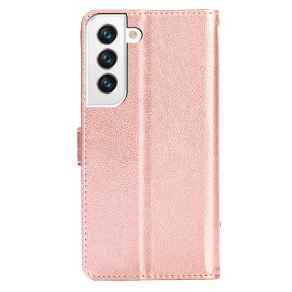 Folio-hoesje voor Samsung Galaxy S22 5G Voorste Portemonnee En Sleutelkoord